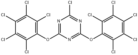 2-Chloro-4,6-bis[(pentachlorophenyl)oxy]-1,3,5-triazine 结构式