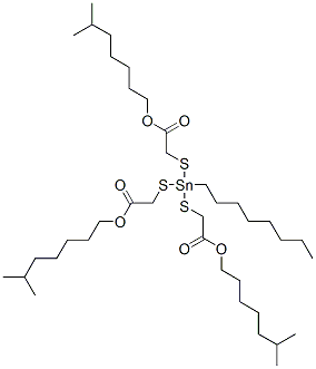 三(异辛氧羰甲硫基)辛基锡 结构式