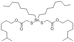 2,2'-[(二辛基亚锡)双(硫代)]双乙酸二异辛酯 结构式
