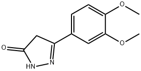 3-(3,4-二甲氧基苯基)-4,5-二氢-1H-吡唑-5-酮 结构式
