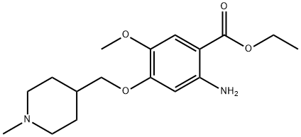 4-((1-甲基哌啶-4-基)甲氧基)-2-氨基-5-甲氧基苯甲酸乙酯 结构式