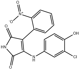 3-[(3-氯-4-羟苯基)氨基]-4-(2-硝苯基)-1H-吡咯-2,5-二酮 结构式