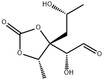 (R)-2-Hydroxy-2-[(4R,5S)-4-[(R)-2-hydroxypropyl]-5-methyl-2-oxo-1,3-dioxolan-4-yl]acetaldehyde 结构式