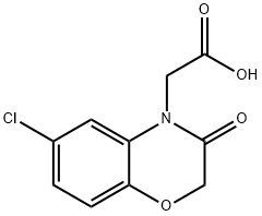 6-氯-2,3-二氢-1,4-苯并噁嗪-3-酮-4-乙酸 结构式