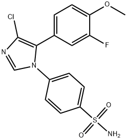 4-[4-chloro-5-(3-fluoro-4-methoxy-phenyl)imidazol-1-yl]benzenesulfonam ide 结构式