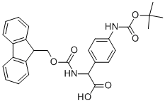 N-FMOC-S-4-氨基(BOC)苯甘氨酸 结构式