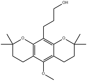 3,4,7,8-Tetrahydro-5-methoxy-2,2,8,8-tetramethyl-2H,6H-benzo[1,2-b:5,4-b']dipyran-10-(1-propanol) 结构式