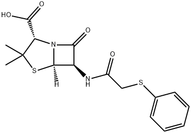 6α-[[(Phenylthio)acetyl]amino]penicillanic acid 结构式