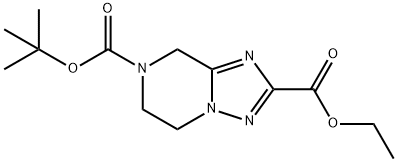 7-(叔丁基)2-乙基5,6-二氢-[1,2,4]三唑并[1,5-A]吡嗪-2,7(8H)-二羧酸盐 结构式