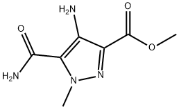 1H-Pyrazole-3-carboxylicacid,4-amino-5-(aminocarbonyl)-1-methyl-,methyl 结构式