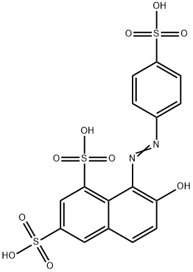 (8E)-7-oxo-8-[(4-sulfophenyl)hydrazinylidene]naphthalene-1,3-disulfoni c acid 结构式