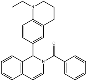 6-(2-BENZOYL-1,2-DIHYDRO-1-ISOQUINOLINYL)-1-ETHYL-1,2,3,4-TETRAHYDROQUINOLINE 结构式