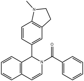 2-BENZOYL-1-(1-METHYL-2,3-DIHYDRO-1H-INDOL-5-YL)-1,2-DIHYDROISOQUINOLINE 结构式