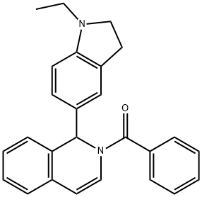 2-BENZOYL-1-(1-ETHYL-2,3-DIHYDRO-1H-INDOL-5-YL)-1,2-DIHYDROISOQUINOLINE 结构式