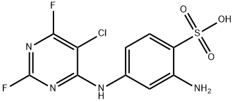 2-amino-4-[(5-chloro-2,6-difluoro-4-pyrimidinyl)amino]benzenesulphonic acid 结构式