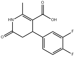 4-(3,4-Difluorophenyl)-1,4,5,6-tetrahydro-2-methyl-6-oxo-3-pyridinecarboxylic ac 结构式