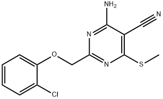 4-AMINO-2-[(2-CHLOROPHENOXY)METHYL]-6-(METHYLTHIO)PYRIMIDINE-5-CARBONITRILE 结构式