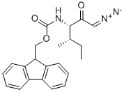 [(1S)-1-(重氮乙酰基)-2-甲基丁基]氨基甲酸芴甲酯 结构式