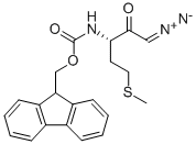 [(1S)-3-重氮基-1-[2-(甲硫基)乙基]-2-氧代丙基]氨基甲酸芴甲酯 结构式