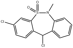 3,11-二氯-6,11-二氢-6-甲基-二苯并[c,f][1,2]硫氮杂卓 5,5-二氧化物 结构式