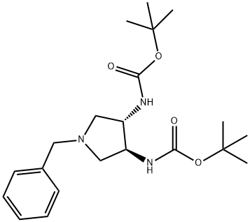 (S,S)-N-BENZYL-3,4-TRANS-(N-BOC)-DIAMINOPYRROLIDINE 结构式