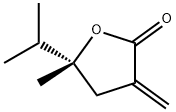 2(3H)-Furanone,dihydro-5-methyl-3-methylene-5-(1-methylethyl)-,(5R)-(9CI) 结构式