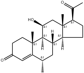6A-甲基-11B-羟孕酮 结构式