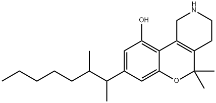 5,5-二甲基-8-(3-甲基辛烷-2-基)-2,3,4,5-四氢-1H-铬烯桥[4,3-C]吡啶-10-酚 结构式