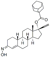 (17R)-3-(Hydroxyimino)-19-norpregn-4-en-20-yn-17-ol 17-(1-adamantanecarboxylate) 结构式