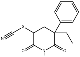 2,6-Dioxo-5-ethyl-5-phenyl-3-piperidyl thiocyanate 结构式