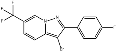 3-BROMO-2-(4-FLUOROPHENYL)-6-(TRIFLUOROMETHYL)PYRAZOLO[1,5-A]PYRIDINE 结构式