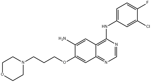 N4-(3-氯-4-氟苯基)-7-(3-吗啉丙氧基)喹唑啉-4,6-二胺 结构式