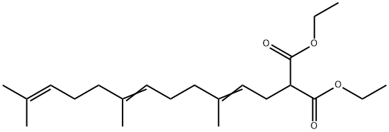 3,7,11-Trimethyl-2,6,10-dodecatrienylmalonic acid diethyl ester 结构式