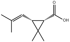 (1S-cis)-2,2-dimethyl-3-(2-methylprop-1-enyl)cyclopropanecarboxylic acid 结构式