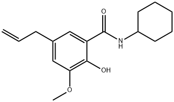 5-Allyl-N-cyclohexyl-2-hydroxy-m-anisamide 结构式