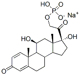 Pregna-1,4-diene-3,20-dione, 11,17-dihydroxy-21-(phosphonooxy)-, monosodium salt, (11beta)- 结构式