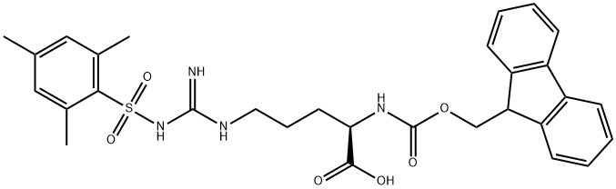 N-芴甲氧羰基-N'-(均三甲苯-2-磺酰基)-D-精氨酸 结构式