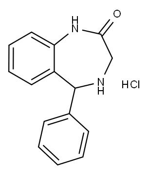 1,3,4,5-四氢-5-苯基-2H-1,4-苯并二氮杂-2-酮盐酸盐 结构式