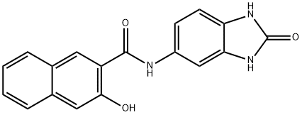 5-(2'-羟基-3'-萘甲酰胺基)-2-苯并咪唑酮 结构式