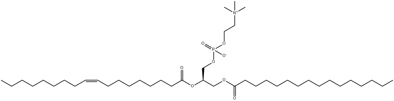 2-油酰-1-棕榈锡甘油-3-磷酸胆碱 结构式