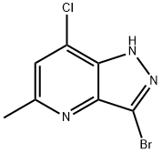3-溴-7-氯-5-甲基-1H-吡唑并[4,3-B]吡啶 结构式