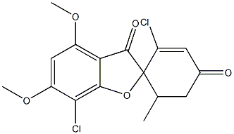 2',7-Dichloro-4,6-dimethoxy-6'-methylspiro[benzofuran-2(3H),1'-[2]cyclohexene]-3,4'-dione 结构式