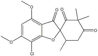 7-Chloro-4,6-dimethoxy-3',3',6'-trimethylspiro[benzofuran-2(3H),1'-cyclohexane]-2',3,4'-trione 结构式