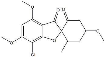 7-Chloro-4,4',6-trimethoxy-6'-methylspiro[benzofuran-2(3H),1'-cyclohexane]-2',3-dione 结构式