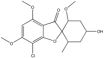 7-Chloro-4'-hydroxy-2',4,6-trimethoxy-6'-methylspiro[benzofuran-2(3H),1'-cyclohexan]-3-one 结构式