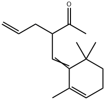 3-[(2,6,6-三甲基-2-环己烯-1-亚基)甲基]-5-己烯-2-酮 结构式