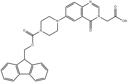 2-(6-(4-(((9H-Fluoren-9-yl)methoxy)carbonyl)piperazin-1-yl)-4-oxoquinazolin-3(4H)-yl)aceticacid