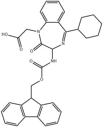 芴甲氧羰基-3-氨基-N-1-羧甲基-2-氧代-5-环己基-1,4-苯并二氮杂 结构式