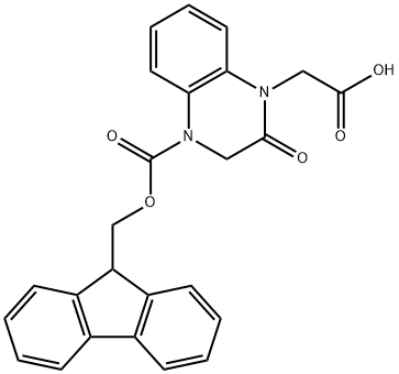 FMOC-4-羧甲基-1-1,2,3,4-四氢异喹啉-3-酮 结构式