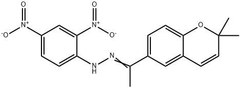 6-[1-[2-(2,4-Dinitrophenyl)hydrazono]ethyl]-2,2-dimethyl-2H-1-benzopyran 结构式